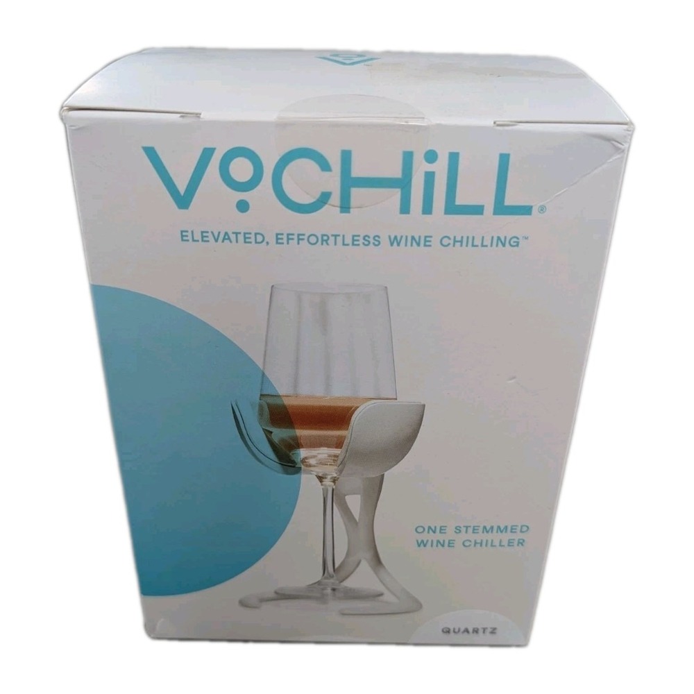 VoChill One Stemmed Wine Chiller Quartz NEW in Box VC-ST-OO-QTZ-1 Wine Cooler